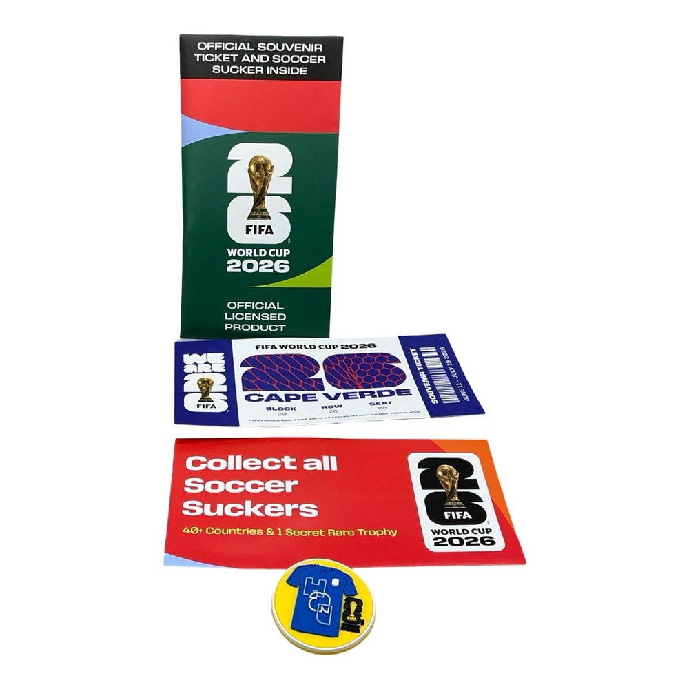 FIFA World Cup 2026 Cape Verde Souvenir Ticket and Soccer Sucker Set Official